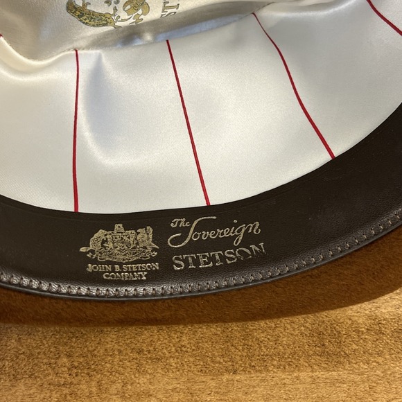 Vintage Stetson The Sovereign Brown Fedora Hat Size 6 7/8 W/ Box main image 11